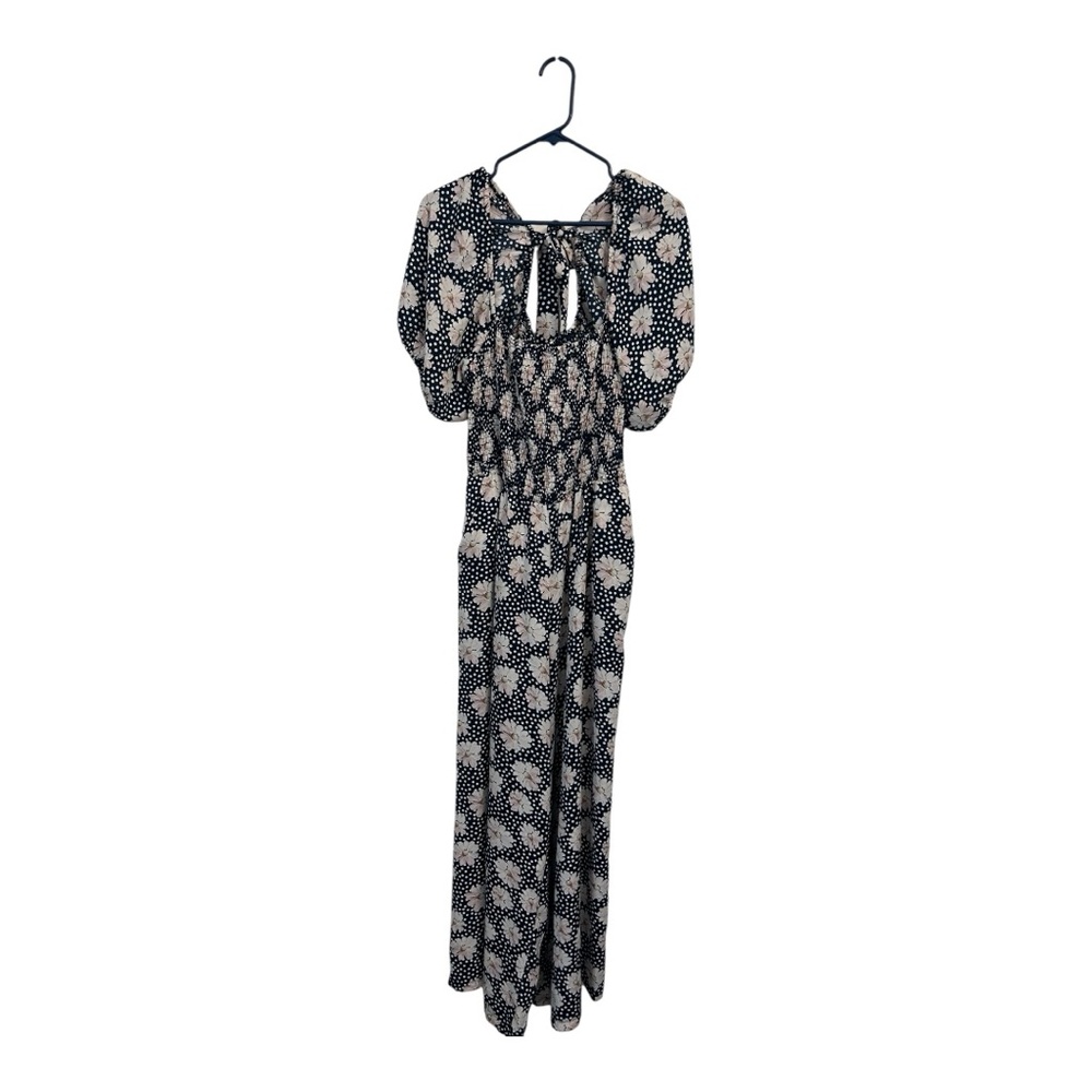 Women’s Navy Blue Floral Jumpsuit Size XL